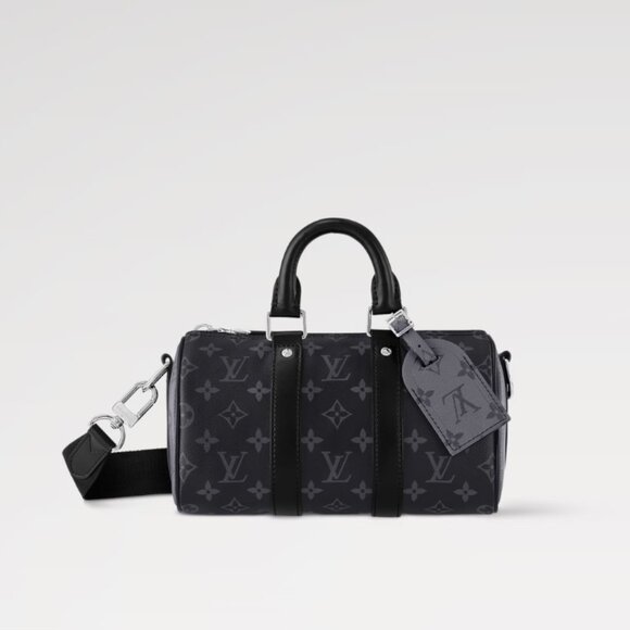 Louis Vuitton Keepall Bandoulière 25 Monogram Eclipse Reverse Canvas - Picture 1 of 16